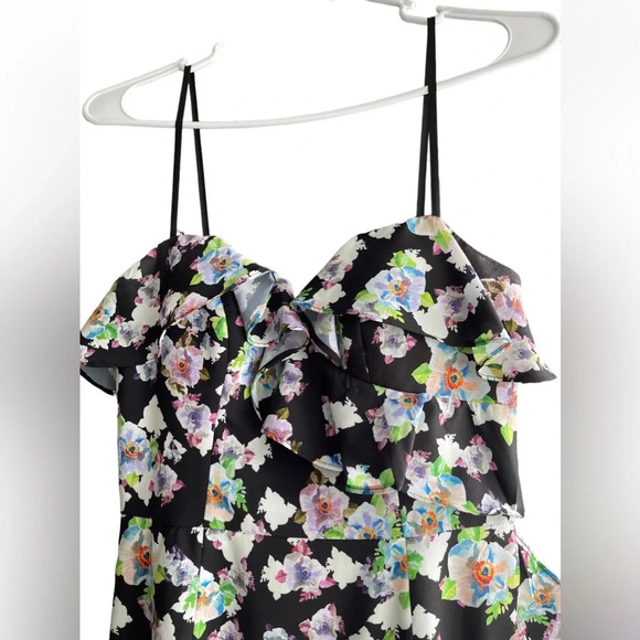 AIDAN MATTOX Strapless High Low Floral Wedding Gown Size 2 - Picture 9 of 16